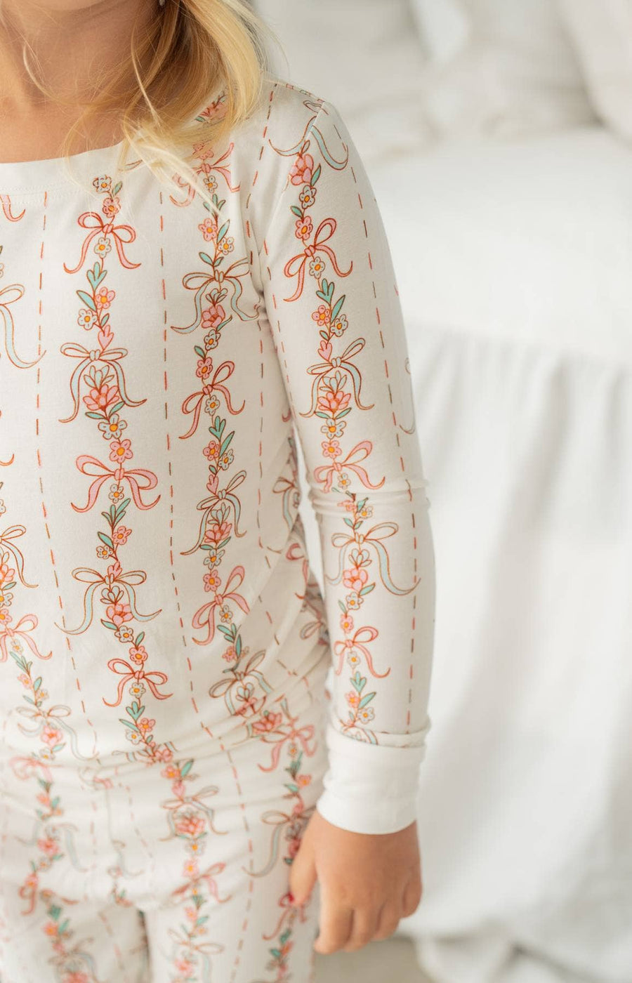 Spring Floral Garland PJs | Two-Piece Bamboo Pajama Set