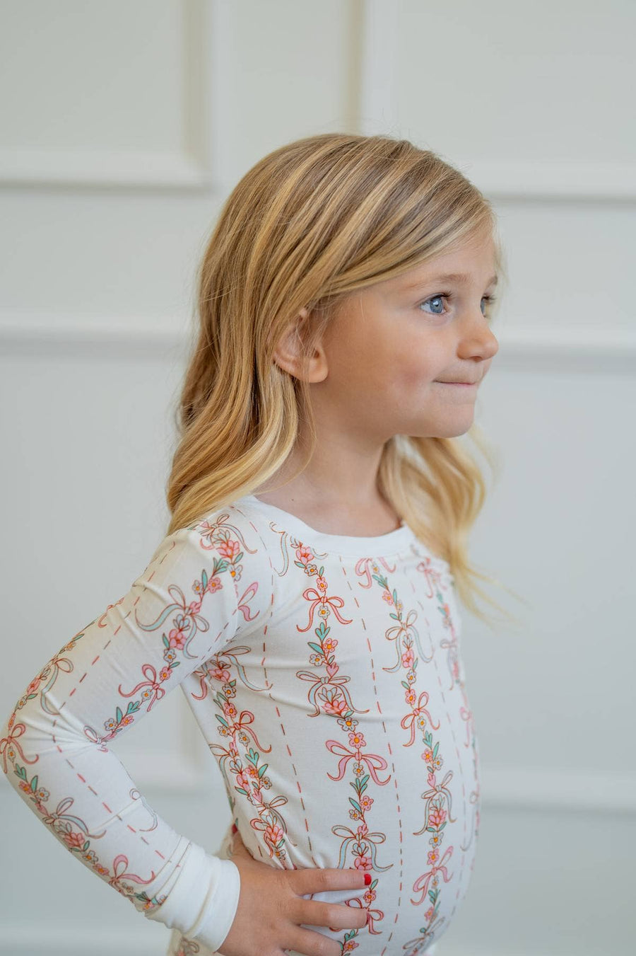 Spring Floral Garland PJs | Two-Piece Bamboo Pajama Set