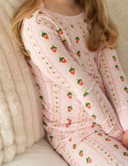 Springtime Strawberry Bamboo Pajama | Two-Piece Girls PJs