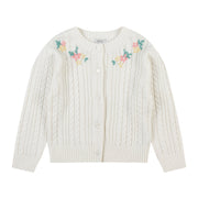 Rose Floral Embroidery Twist Cardigan