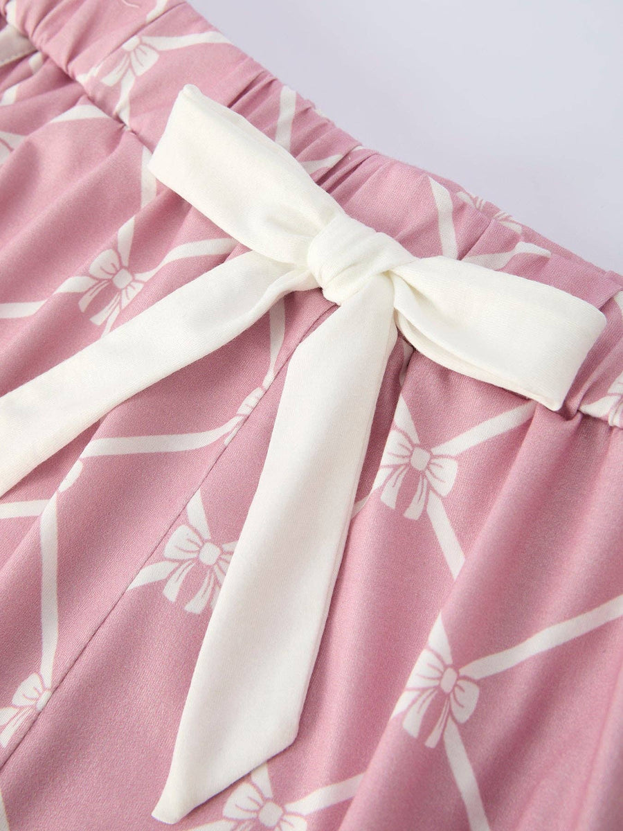 Girls Check Lapel Pajamas