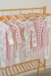 Springtime Strawberry Bamboo Pajama | Two-Piece Girls PJs