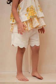 Halter Top and Scallop Stitch Shorts Set