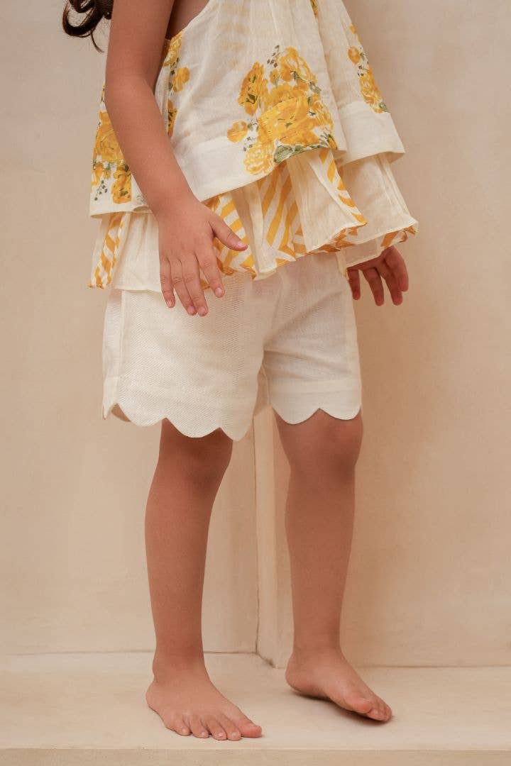 Halter Top and Scallop Stitch Shorts Set
