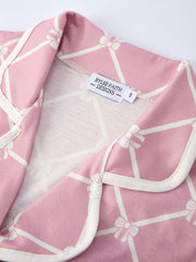 Girls Check Lapel Pajamas