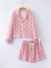 Girls Check Lapel Pajamas