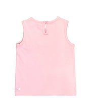 Girls Pink Knit Ruffle Trim Tank