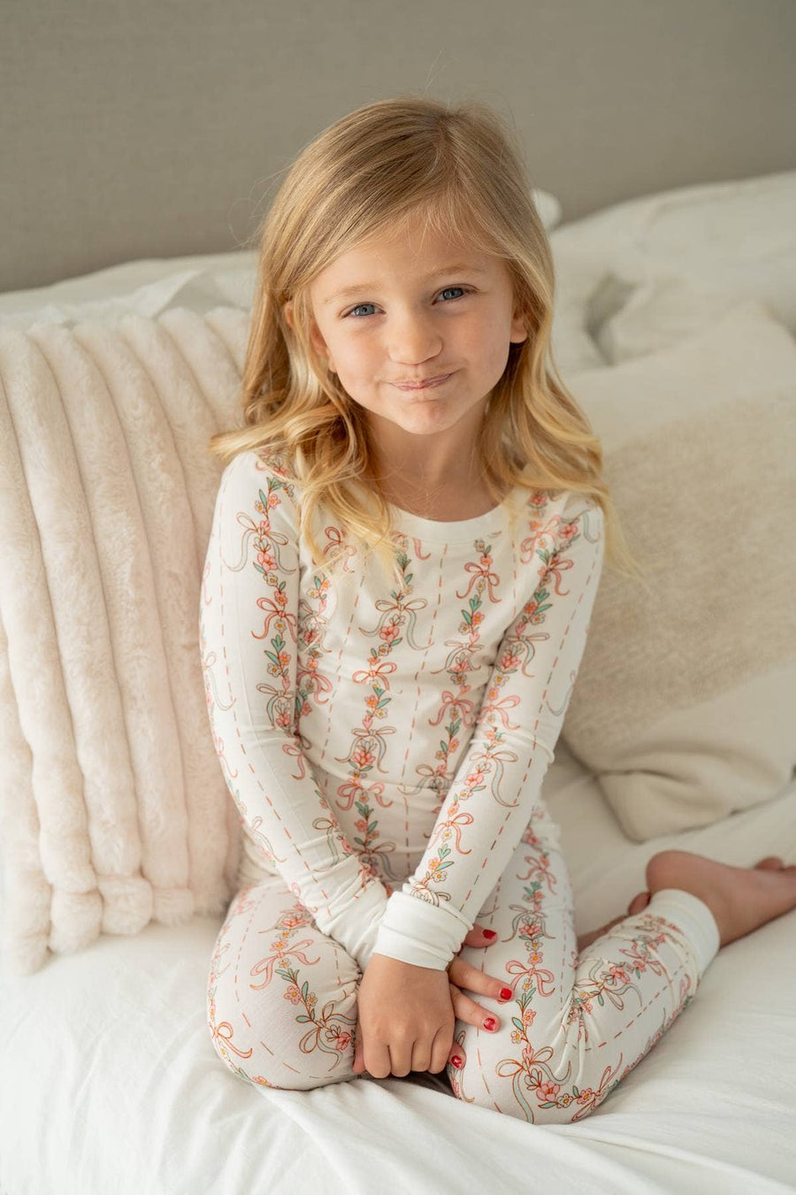 Spring Floral Garland PJs | Two-Piece Bamboo Pajama Set