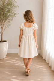 Willow: Puff Sleeve Dress : Color Cream