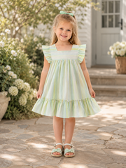 Soft Summer Striped Dress (Green)