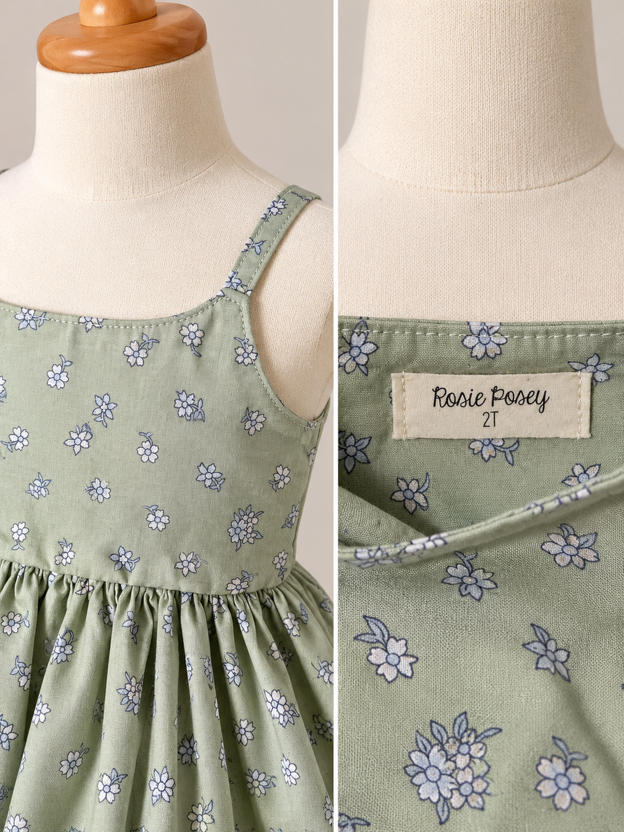 Rosalie Sage Green Floral Dress