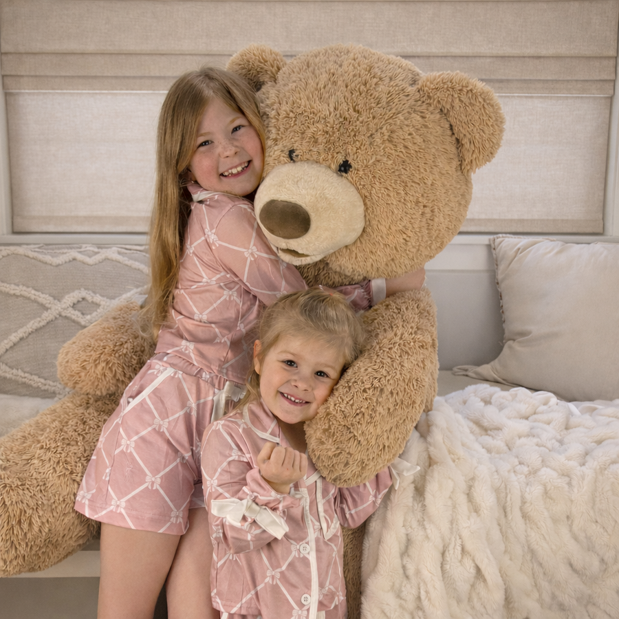 Girls Check Lapel Pajamas