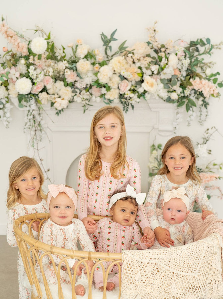 Springtime Strawberry Bamboo Pajama | Two-Piece Girls PJs