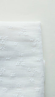 Long Tail Bow on Clip • White Floral Lace