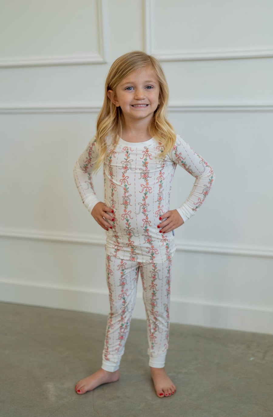 Spring Floral Garland PJs | Two-Piece Bamboo Pajama Set