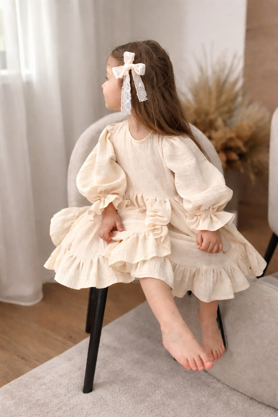Anastasia Linen Ruffle Dress