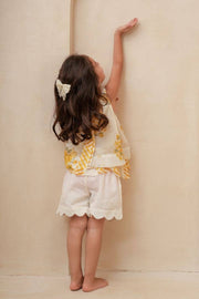 Halter Top and Scallop Stitch Shorts Set