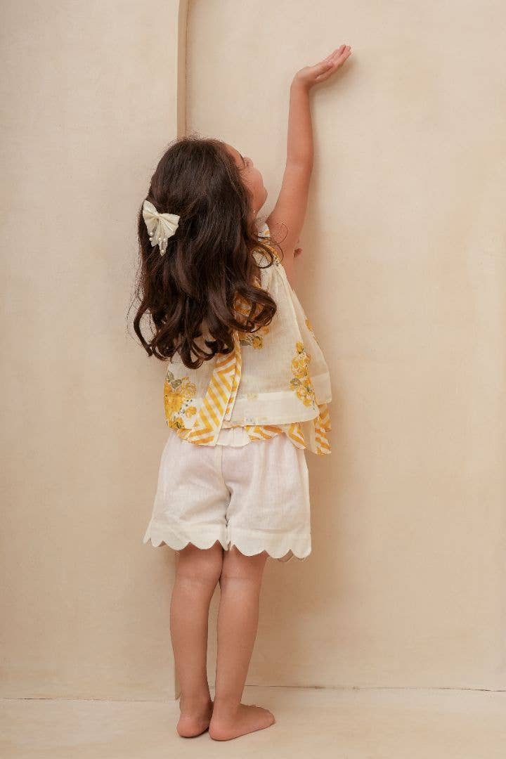 Halter Top and Scallop Stitch Shorts Set