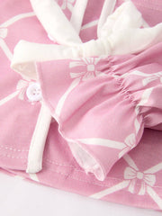 Girls Check Lapel Pajamas
