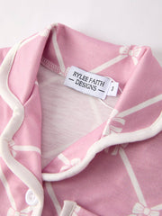 Girls Check Lapel Pajamas
