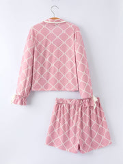 Girls Check Lapel Pajamas