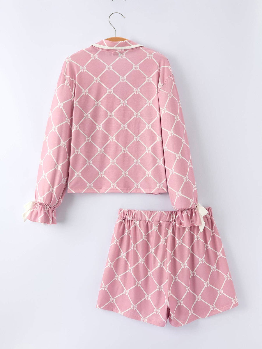Girls Check Lapel Pajamas