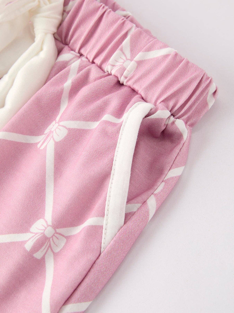 Girls Check Lapel Pajamas
