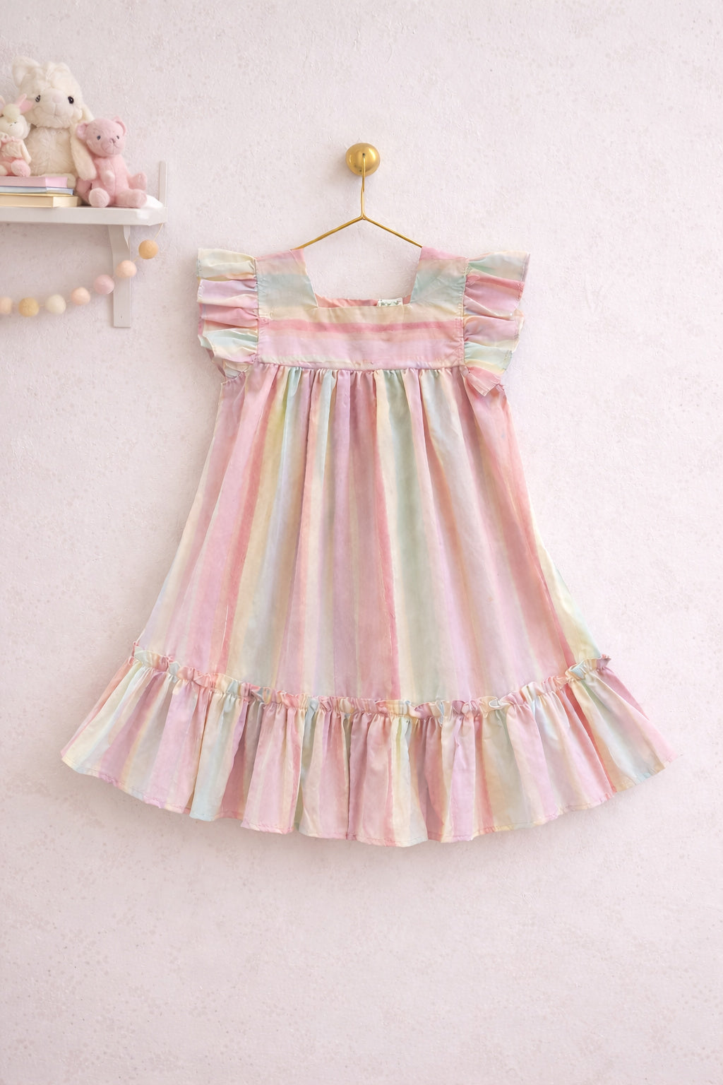 Soft Summer Striped Dress Pale Pink