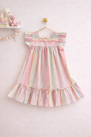 Soft Summer Striped Dress Pale Pink