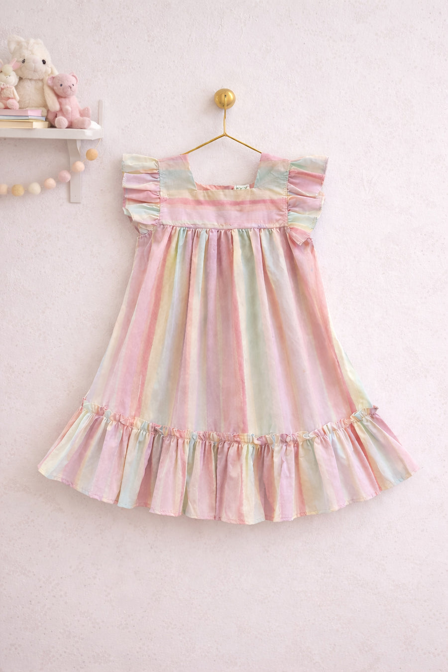 Soft Summer Striped Dress Pale Pink