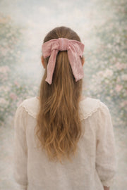 Large Velvet Hair Bow Pink
