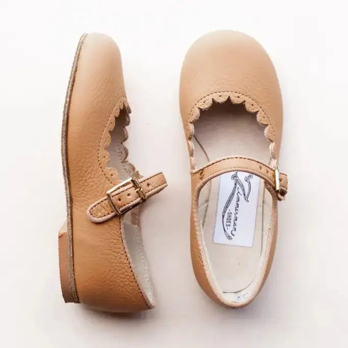 Scalloped Mary Jane - Camel