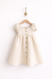Willow: Puff Sleeve Dress : Color Cream