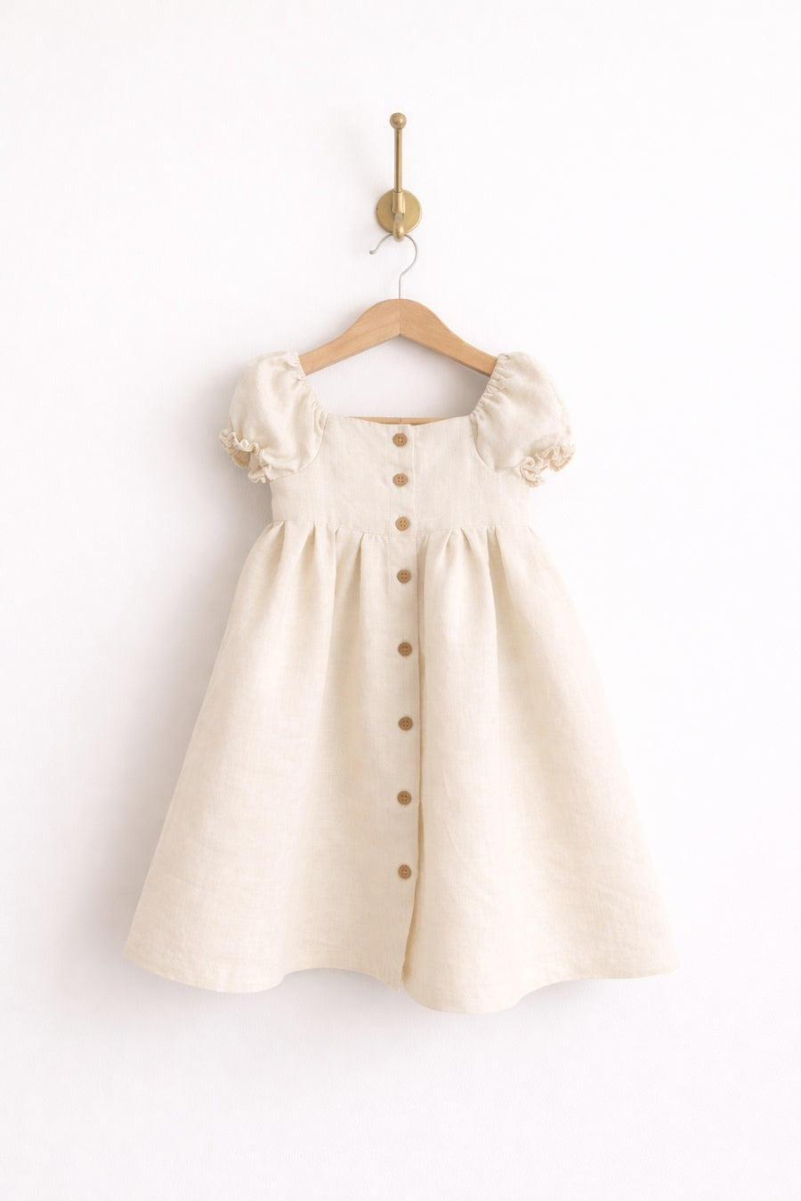 Willow: Puff Sleeve Dress : Color Cream